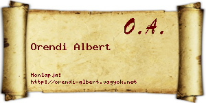 Orendi Albert névjegykártya